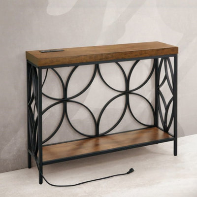 Walnut Solid Wood Rectangular Console Table