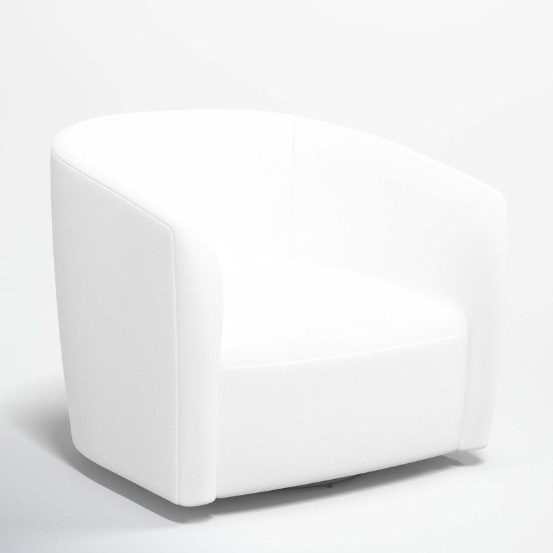 Marita 32" Barrel Chair, White Performance Twill