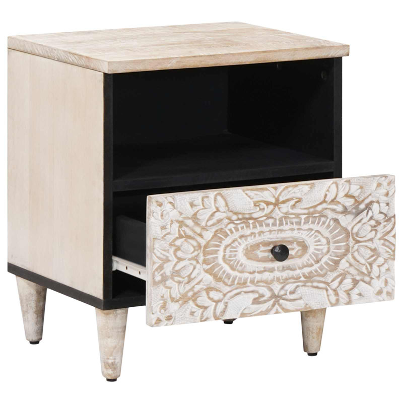 40cm W Solid Wood Bedside Table