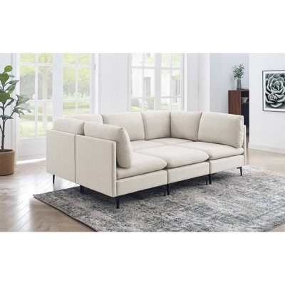 Canapé modulaire rembourré avec pieds en métal