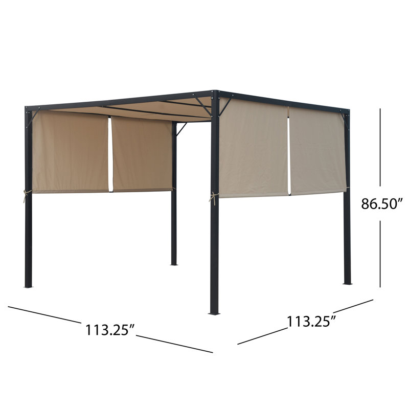 Wendy Beige and Black Steel Framed 10' x 10' Gazebo