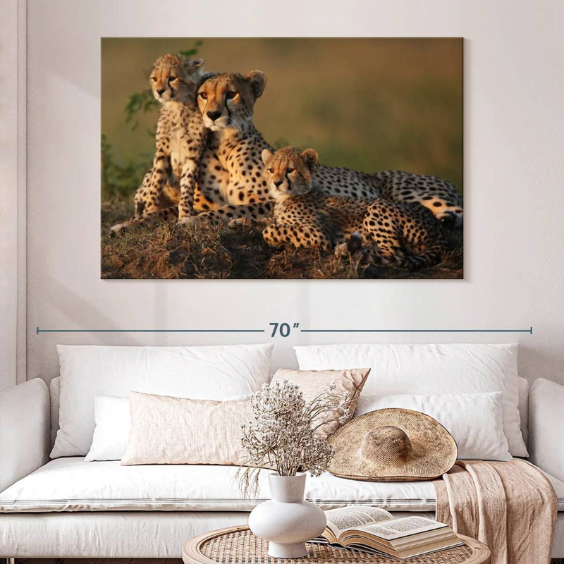 Safari guépard famille, H 34 po x l 51 po