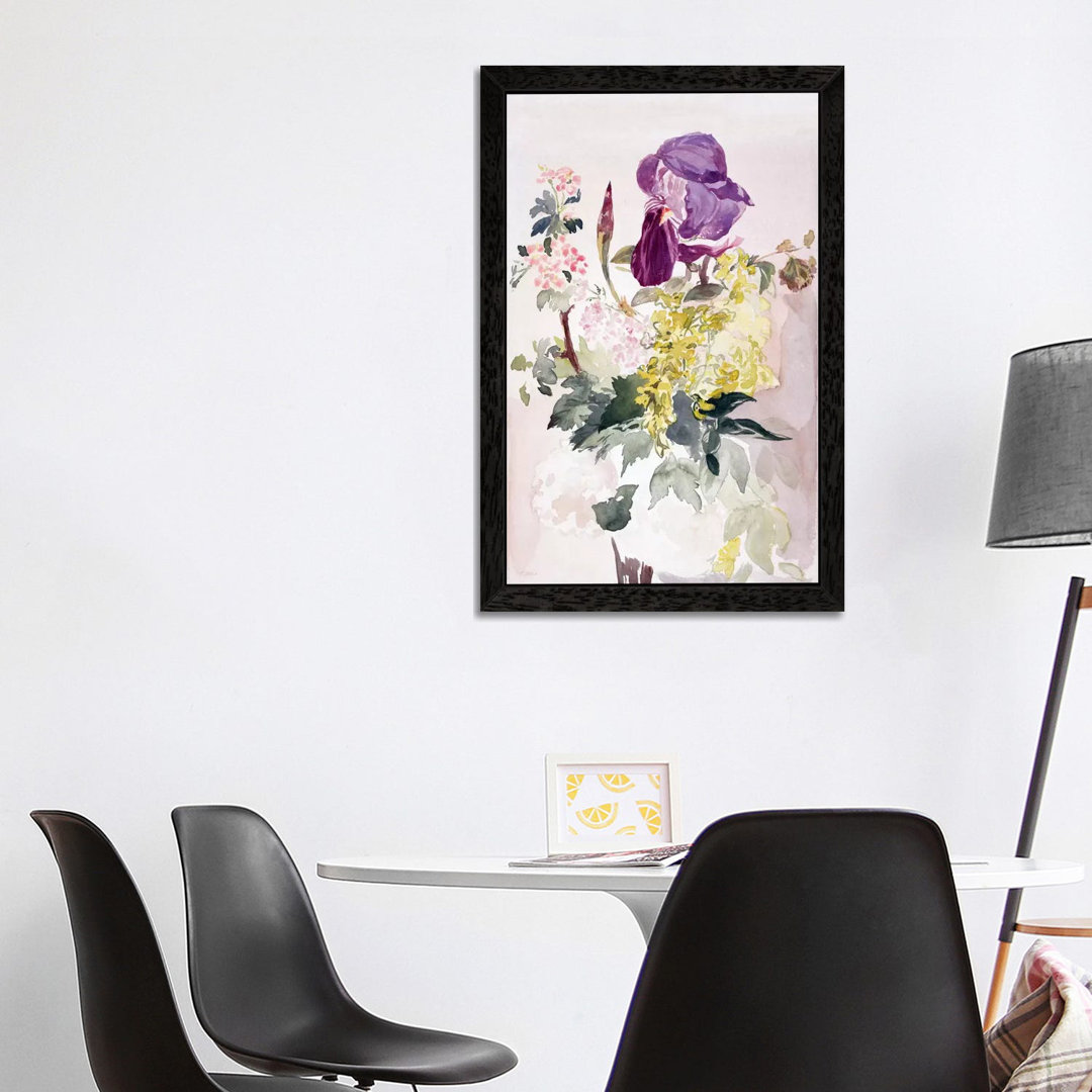 Flower Piece With Iris, Laburnum, And Geranium by Edouard Manet - Floater Frame Painting on Canvas