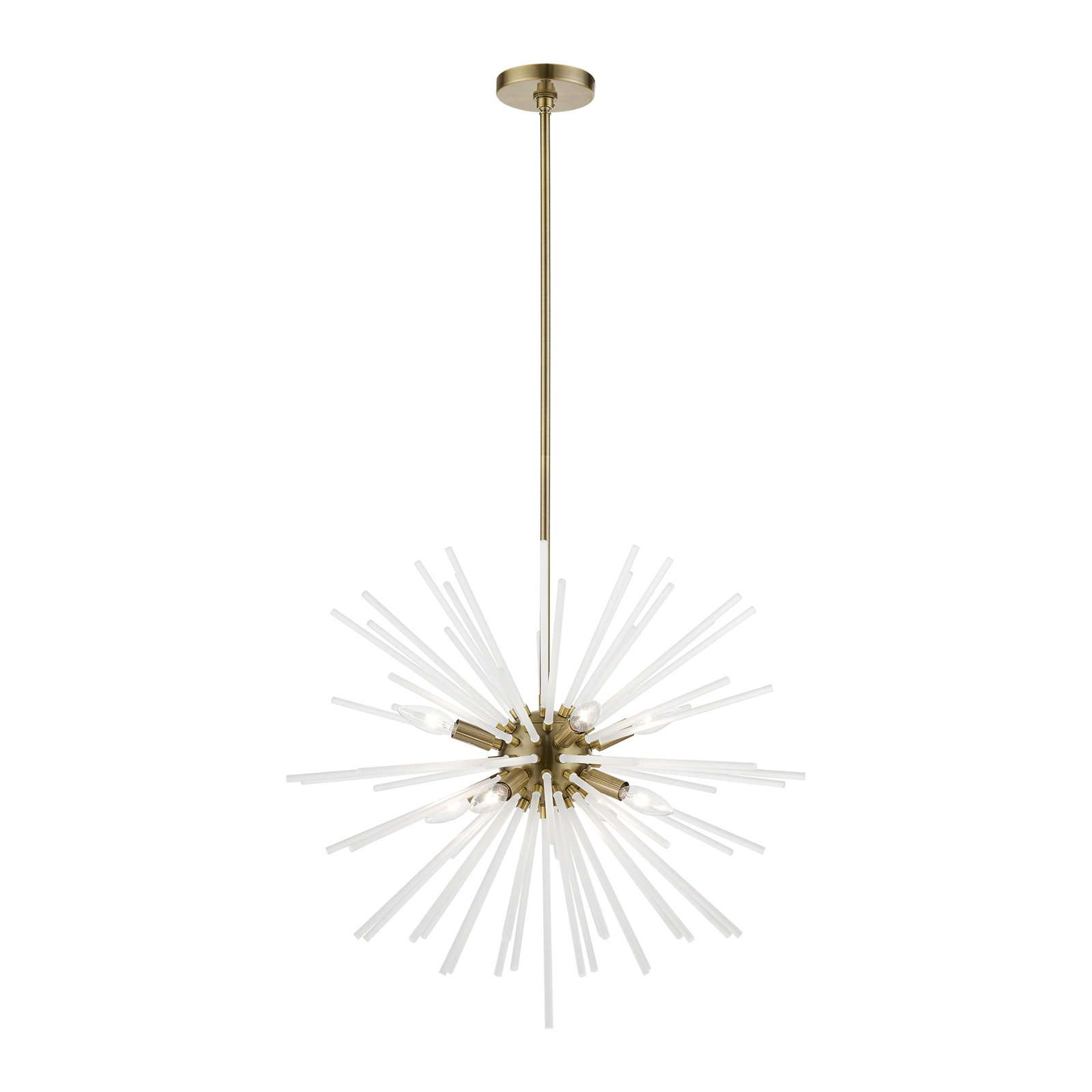 Ryzen 6 - Light Dimmable Sphere Chandelier, 25.75'' H x 15.75'' W x 25.75'' D, Antique Brass