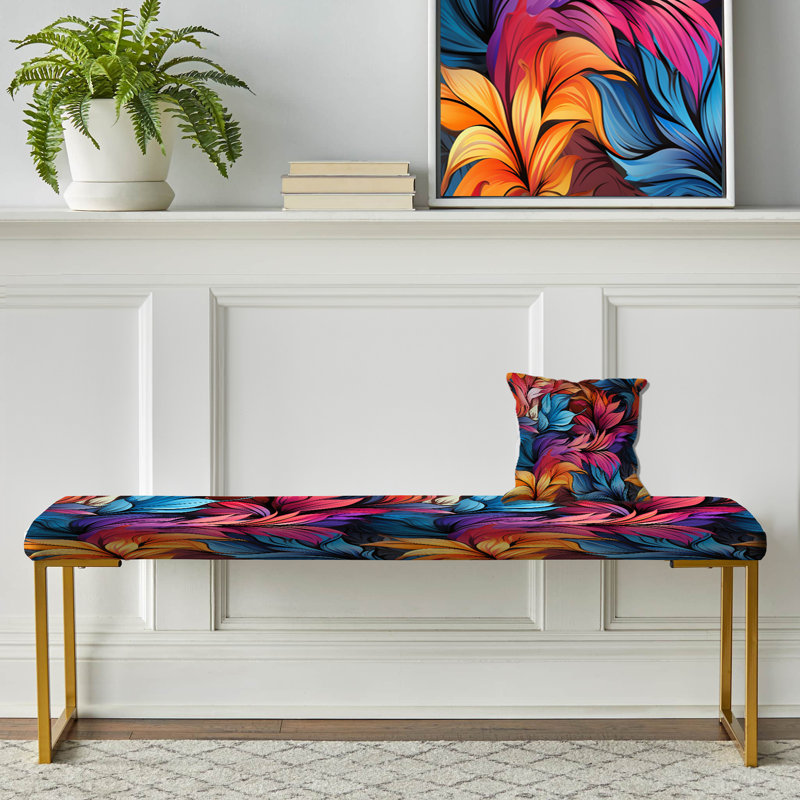 Tropical Tropical Mirage - motif tropical - banc rembourré doré