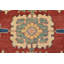Tapis rouge / beige en laine noué à la main de conception unique 11 pi 8 po x 16 pi 2 po