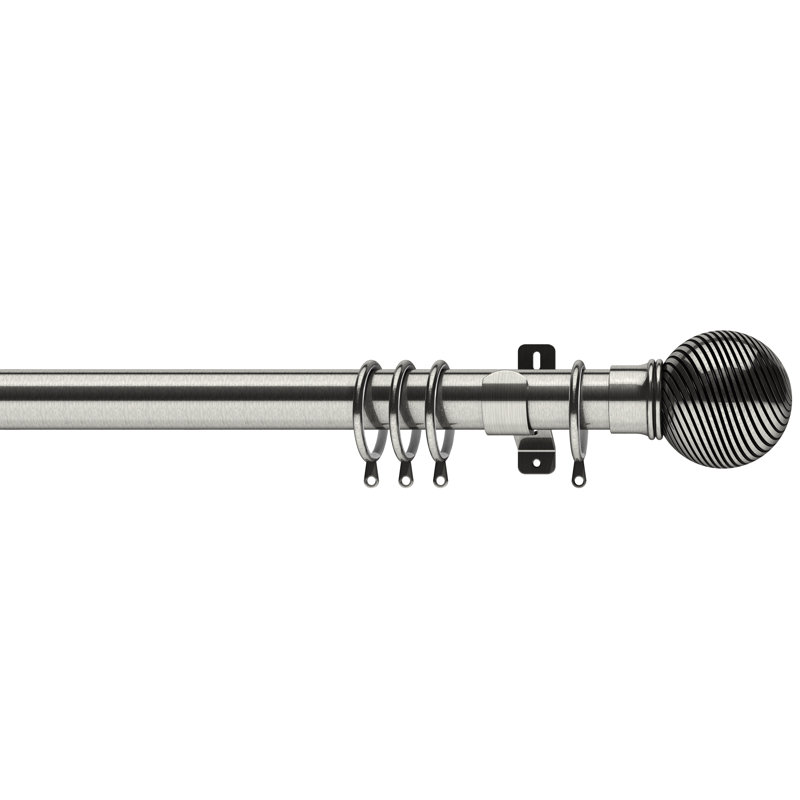 Curtain Track/Rail, 360cm, Satin Steel