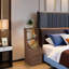 Table de chevet intelligente avec veilleuse à commande vocale, prise de courant et ports de charge USB, armoire de rangement verrouillable et tablettes ouvertes, table de chevet moderne en bois pour la chambre à coucher