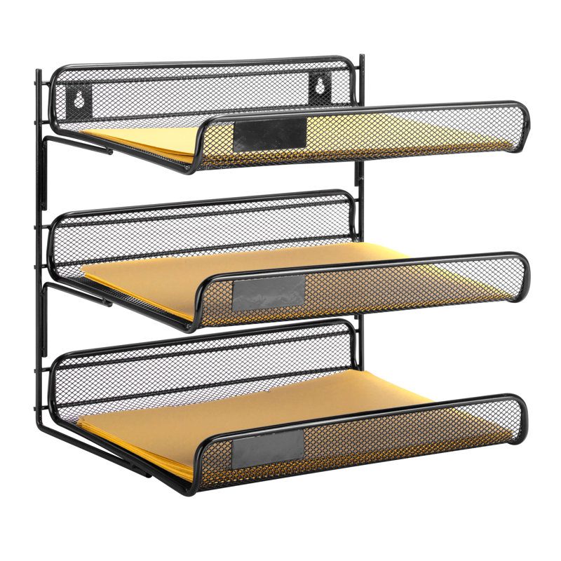 Wayfair Basics® 3 Tier File Folder Sorter, Black