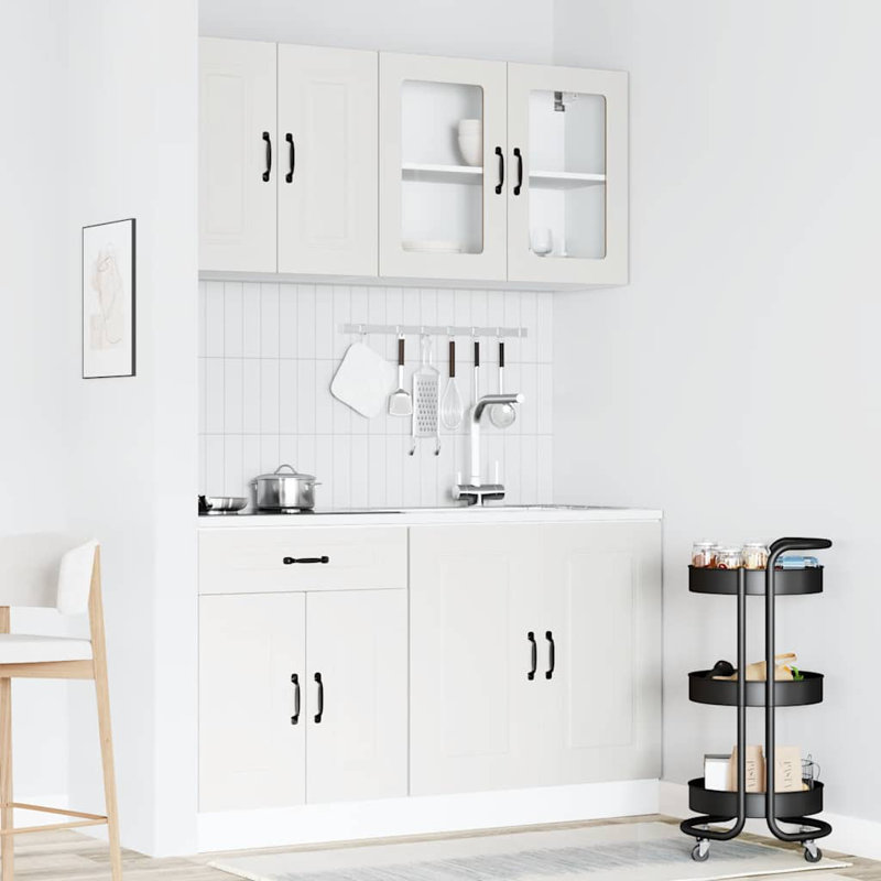 4 Piece Kitchen Cabinet Set Kalmar Engineered Wood, White