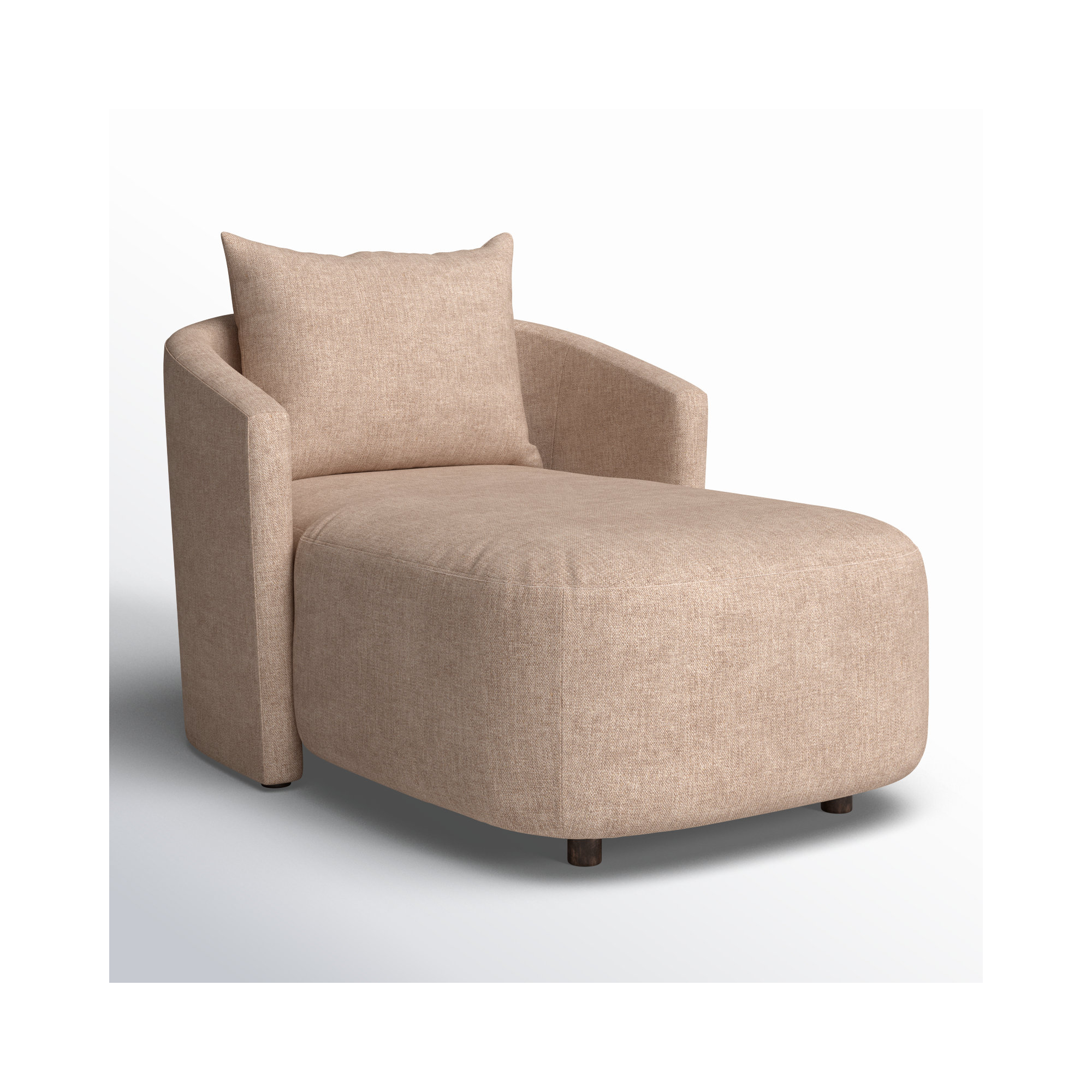 Mirage Upholstered Chaise Lounge, Alcala Fawn 70% Polyester/20% Viscose/10% Flax