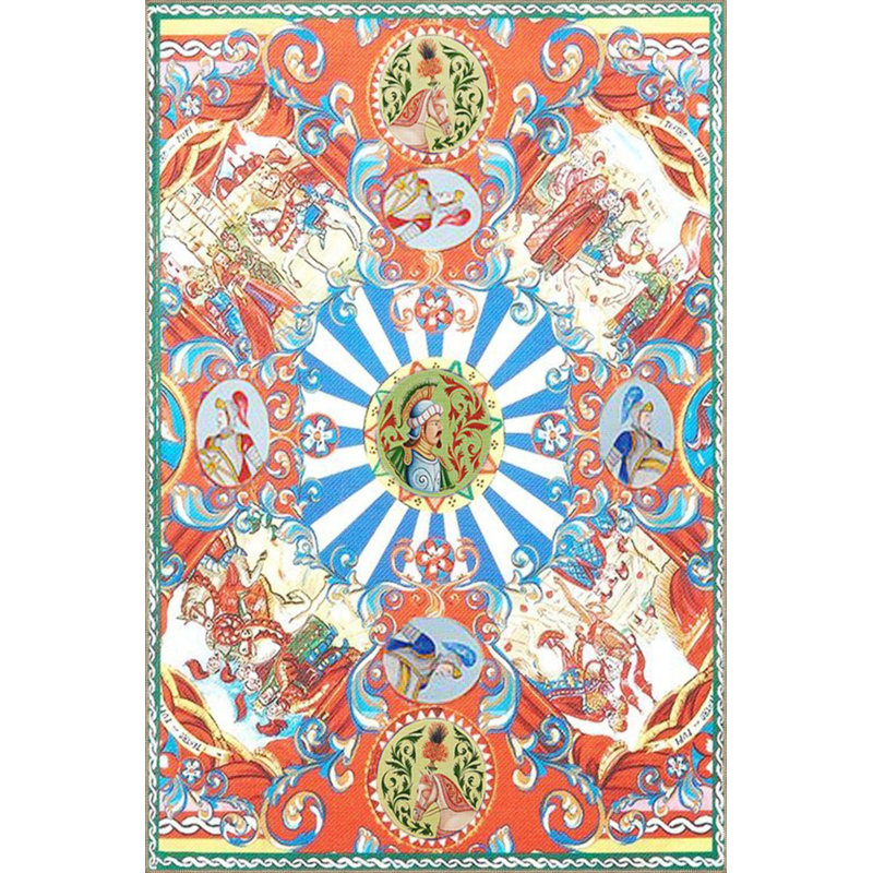 Tapis décoratif à motif floral et à motif de chevaliers orange Summer Collection