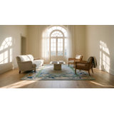 Antique Art Deco Small Scatter Size Wool Light Rug