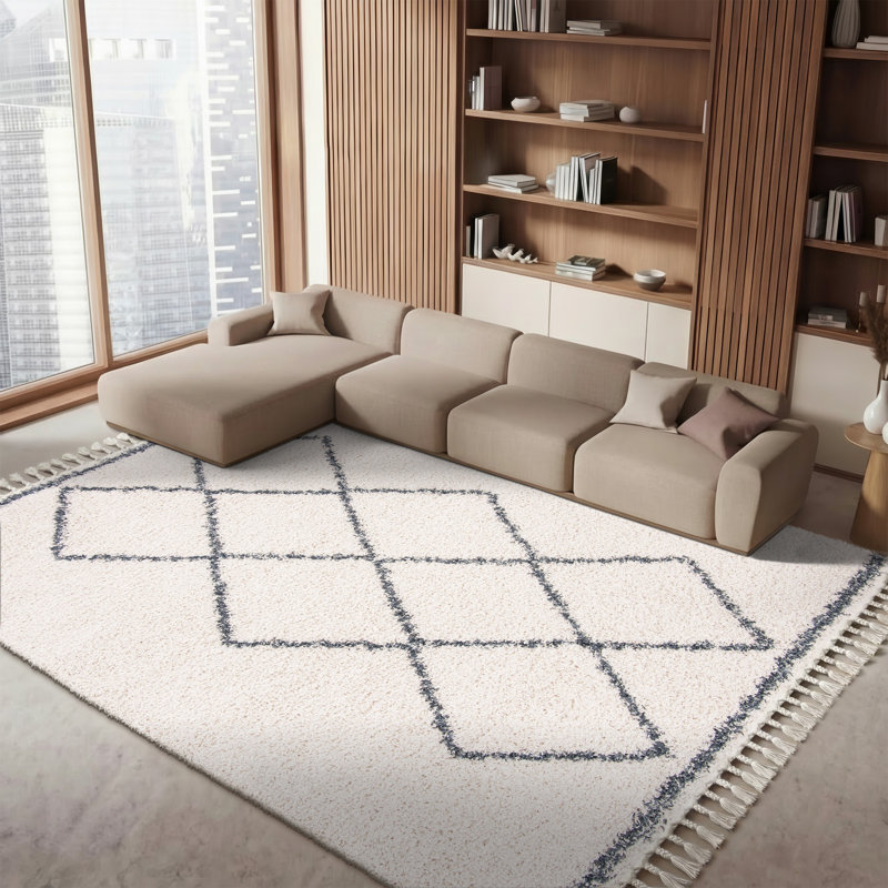 Casserly Pro Lux Shag 400 Performance Geometric Rug, Rectangle 8' x 10'