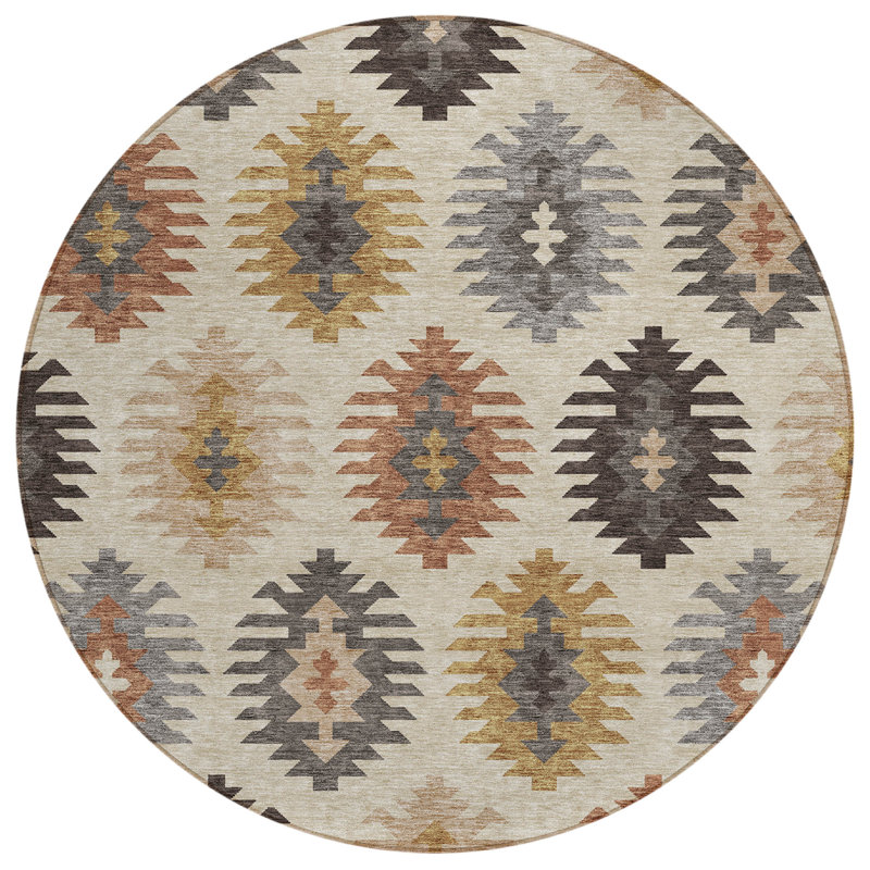 Chayden rug with non-slip backing, Rond 8 pi
