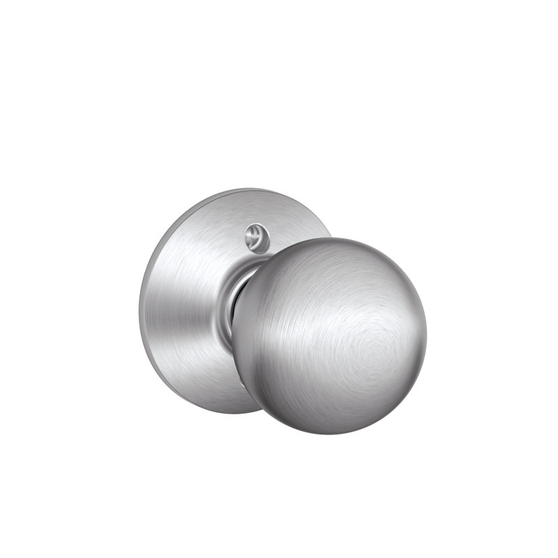 Orbit Single Dummy Door Knob with Rosette, Satin Chrome