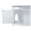 Meuble pour bac à litière blanc avec sortie cachée, armoire multifonctionnelle pour salle de bain pour animaux de compagnie et table d'appoint