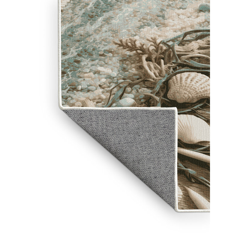 Tapis beige lavable à la machine