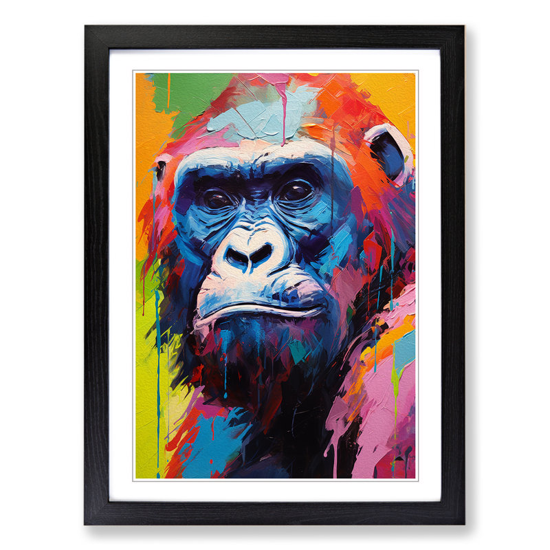 Gorilla Colour Field Art - Framed Print