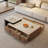 Simple square microcrystalline stone coffee table