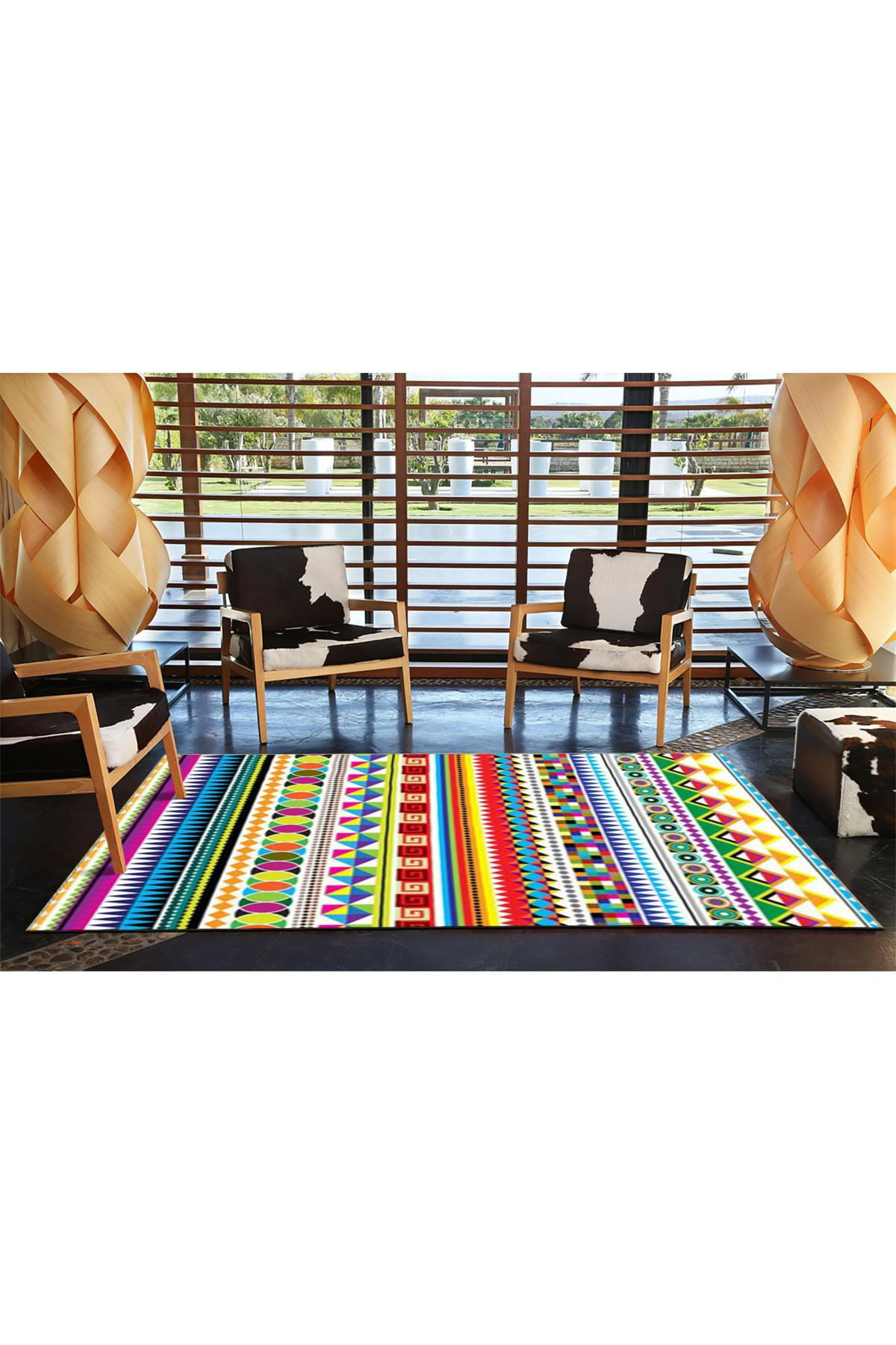 Multicolour Retro Rug Hokku Designs Multi Color Mixed Ethnic Figure Pattern Vintage ...