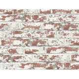 Luxe Haven Soho Brick 9' L x 27" W Smooth Peel and Stick Wallpaper Roll