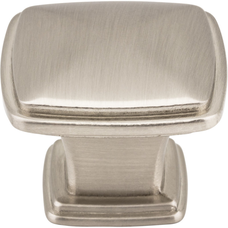 Milan I 1 3/16" Length Square Knob, Satin Nickel