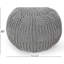 Repose-pieds moderne en coton tricoté, gris, l 20 po x P 20 po, H 14 po, housse texturée ronde grise, moderne 20 po x 20 po x 14 po