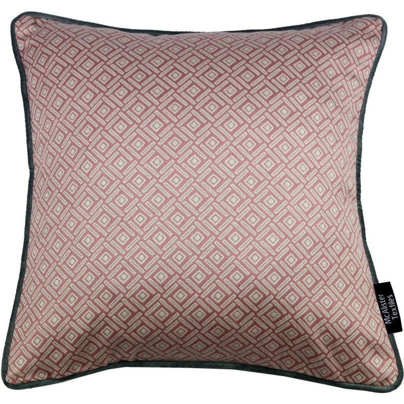 Hudepohl Geometric Square Pillow Cover, Blush, 43 x 43cm