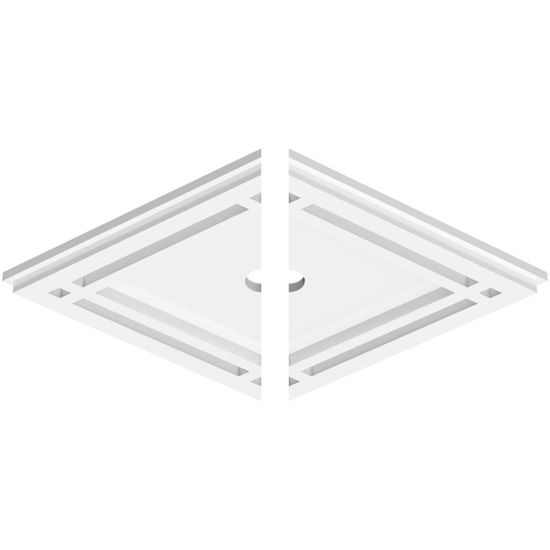 Médaillon de plafond contemporain en PVC Diamond, H 20 po x l 30 po x P 1 po