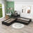 Divyanshi Twin Size L-shaped Platform Bed with Trundle and Drawers-1115803469