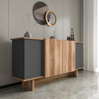 Waho Modern Console Table with Numerous Shelves, 70.9 x 31.9 x 15.7 inches | 100% Melamine Coated Chipboard | Wall-Mountable Design | Stylish & Functional Storage Solution for Living Room or Entryway