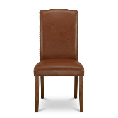 Mahogany Asian Hardwood Rectangle 5 Piece Kitchen Table Set with Butterfly Leaf and Faux Leather Parsons Chairs