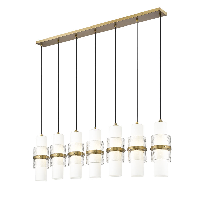 Lustre 7 lumières Bryelle, Or moderne