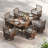 6 Person Rectangular Outdoor Dining Set With Swivel Chair