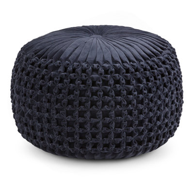 Renee - Round Pouf - Navy