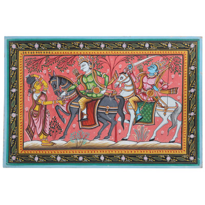 Lord Jagannath Giving Gold Ring To Manik Gouduni - Kanchi Abhijaan Story | Watercolor On Patti