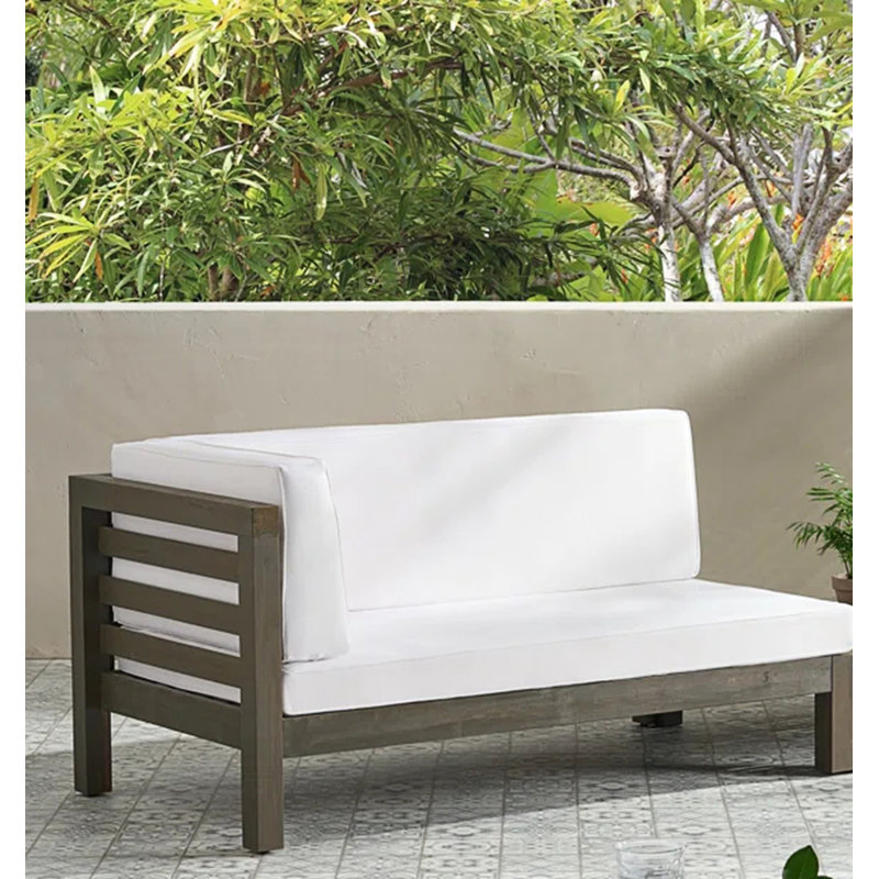 Banc de coin gauche avec coussin, Blanc