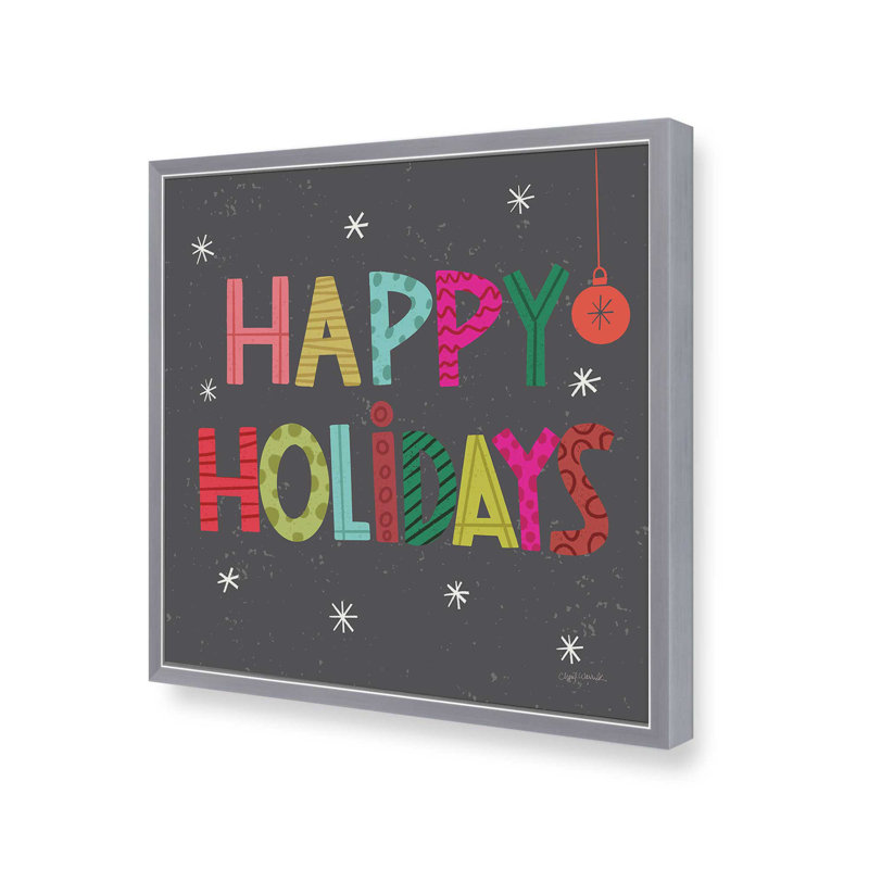 «Holiday Wishes I» par Cheryl Warrick, reproduction d'art, Argent argent, H 12 po x l 12 po