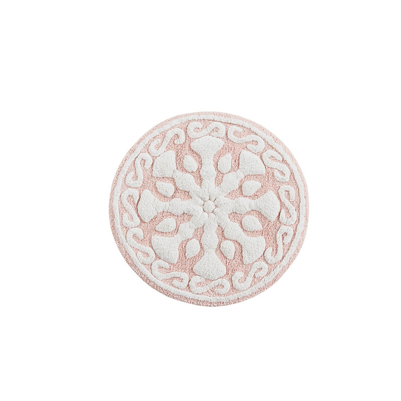 Tapis de bain en coton touffeté Medallion, Rose, L 0,5 po x l 20 po