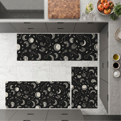 Moon Phase Non-Slip Washable Kitchen Mats
