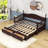 Alleson Wooden Twin Size Daybed with Trundle and 2 Storage Drawers-513930144