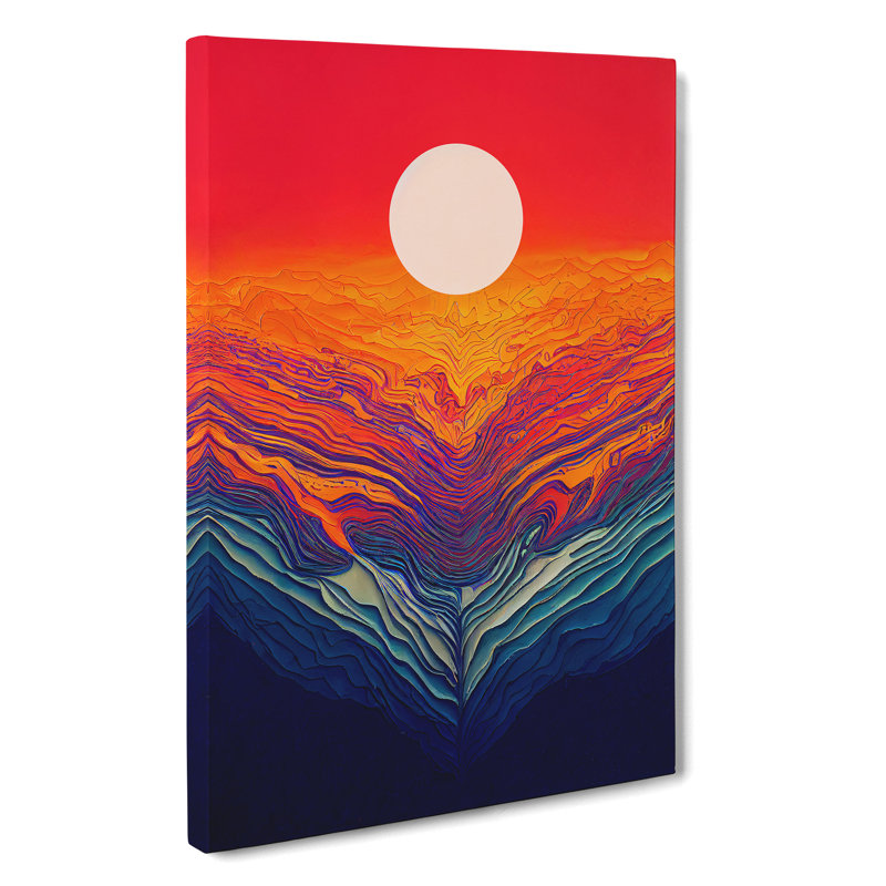 Passionate Abstract Sunset - Wall Art, Wrapped Canvas, 50cm H x 35cm W, No Matte
