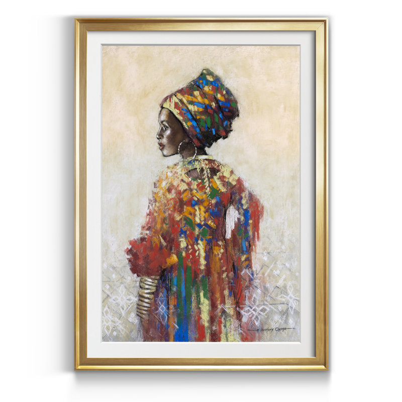 Célébration de la beauté II - Cadre photo, reproduction d'art sur papier, H 18,5 po x l 24,5 po x P 1,5 po, Doré