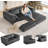 80” Compression Folding Convertible Sleeper Sofa Bed-1918301945
