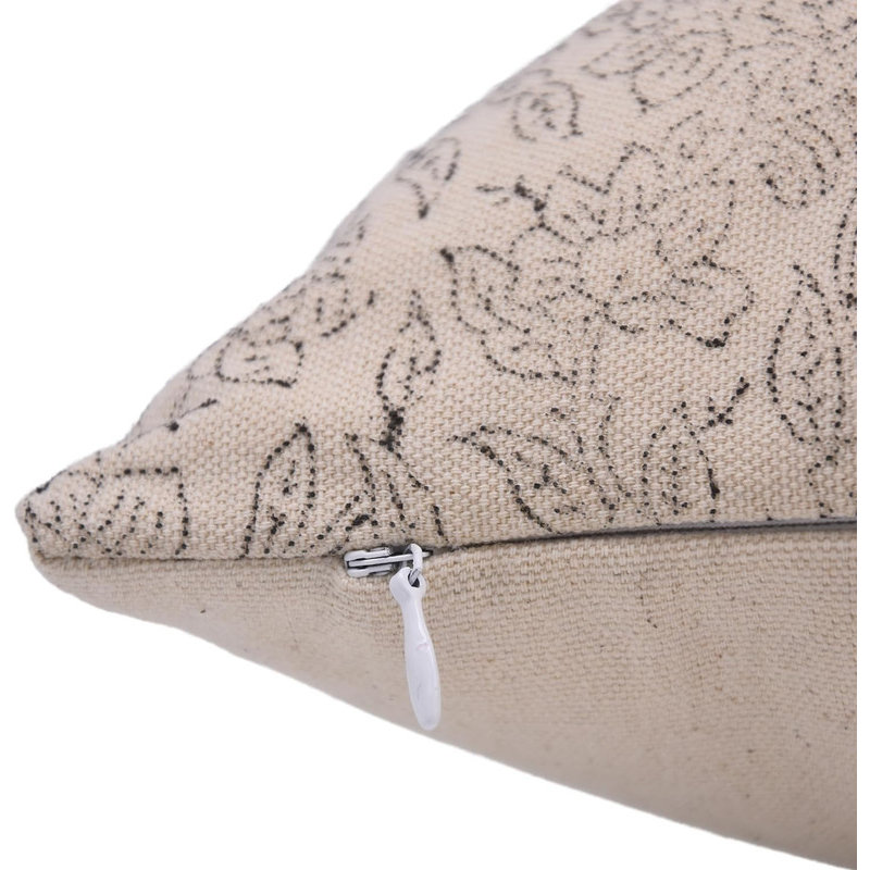  Housse de coussin en coton Floral, 14 po x 14 po, Carré