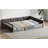 Wood Full Size Upholstered Platform Bed with Guardrail and Pillow, Gray-2116018238