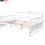Lit de jour blanc avec pieds de soutien sécurisés, design, polyvalent pour la chambre à coucher et le salon, rangement supplémentaire en blanc, structure robuste, pour installation