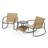 3 Piece Wood Rocking Bistro Set with Storage Bag PS Armrests & Tabletop Metal Frame Brown