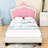 Upholstered Platform Bed With Crown Headboard-106647426-106647436